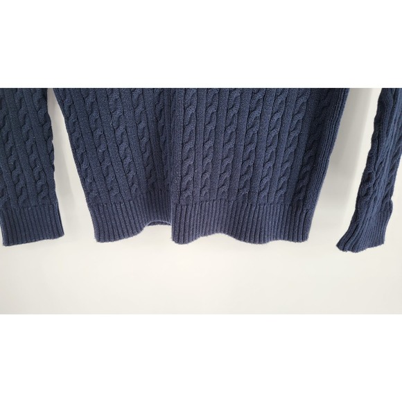 Tommy Hilfiger Red White Blue Cable Knit Sweater 100% Cotton Women's L - Picture 5 of 9